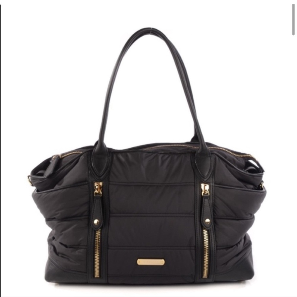 Burberry Black Baby Bag with Quilted Design and Gold Accents